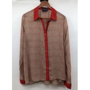 Women's Stella & Jamie Red Long Sleeve Dress Shirt - Size Large